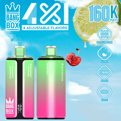 Bang Box 160K 4-in-1 Disposable Vape – 160,000 Puffs | Quad Flavor Switch | Total Control in One Device - Image 8