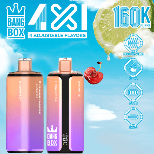 Bang Box 160K 4-in-1 Disposable Vape – 160,000 Puffs | Quad Flavor Switch | Total Control in One Device - Image 9