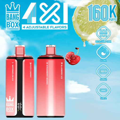 Bang Box 160K 4-in-1 Disposable Vape – 160,000 Puffs | Quad Flavor Switch | Total Control in One Device - Image 10