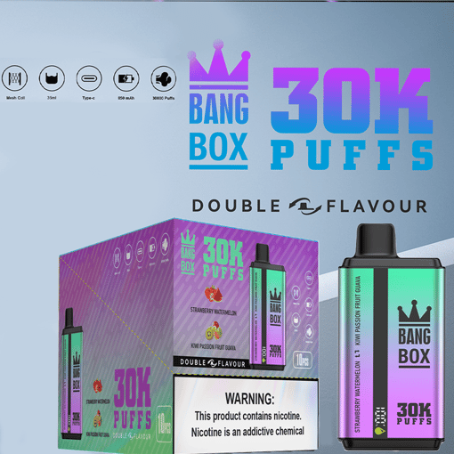 Bang Box 30K 2-in-1 Disposable Vape – 30,000 Puffs | Dual Flavor Switch | Compact Rechargeable Vape – Image 9