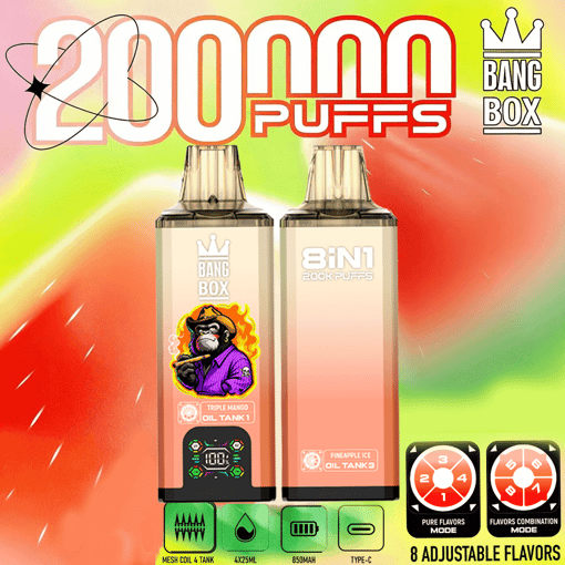 Bang Box 200K 8-in-1 Disposable Vape – 200,000 Puffs | Unlimited Flavor Rotation – Bild 11