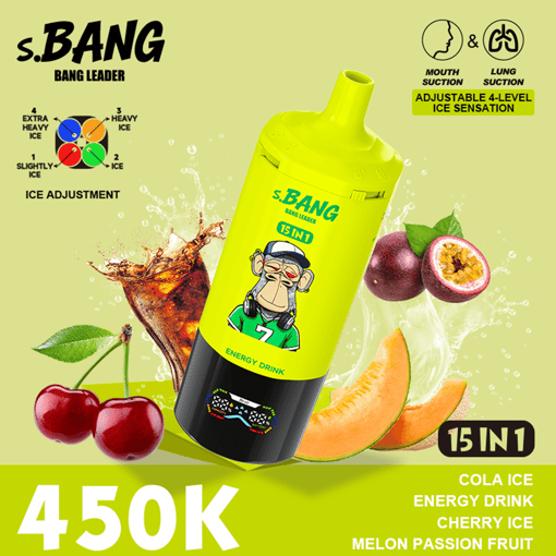 Bang Leader 450K Disposable Vape – 15-in-1 Flavor System | Adjustable Ice Levels | MTL & DTL Dual Mode | 450,000 Puffs - Image 4
