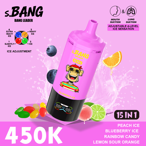 Bang Leader 450K Disposable Vape – 15-in-1 Flavor System | Adjustable Ice Levels | MTL & DTL Dual Mode | 450,000 Puffs - Image 6