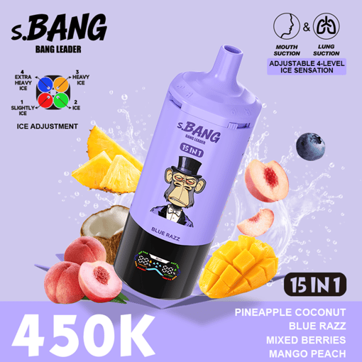 Bang Leader 450K Disposable Vape – 15-in-1 Flavor System | Adjustable Ice Levels | MTL & DTL Dual Mode | 450,000 Puffs - Image 7