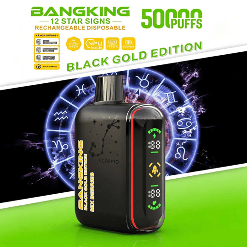 Bang King 12 Star Signs 50K Disposable Vape – 50,000 Puffs | Zodiac Edition | Single Flavor Mesh Coil Vape - Image 3