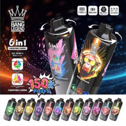 Bang Legend 150K Vape desechable | 3 cámaras de aceite Pantalla inteligente | Megadispositivo de 12 sabores