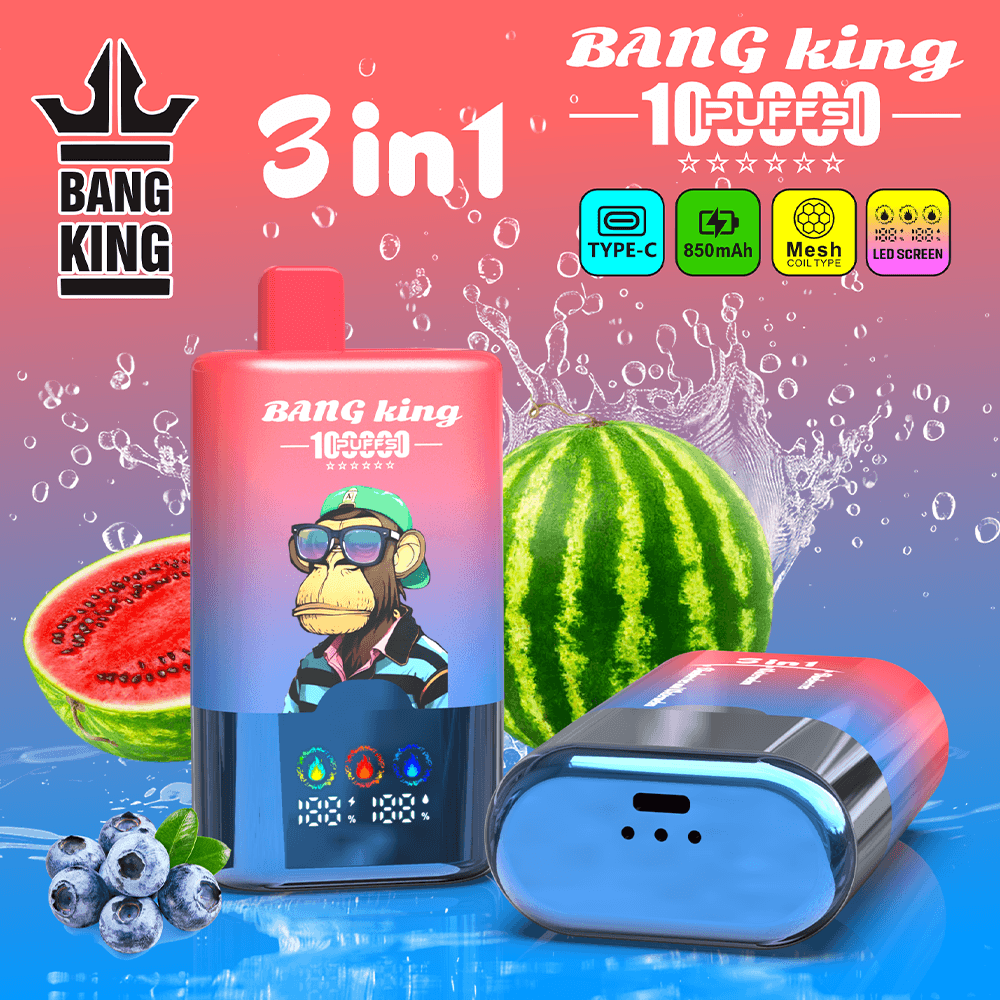 Bang King 100K 3-in-1 Disposable Vape – 100,000 Puffs Multi-Flavor Rechargeable Vape – Image 3